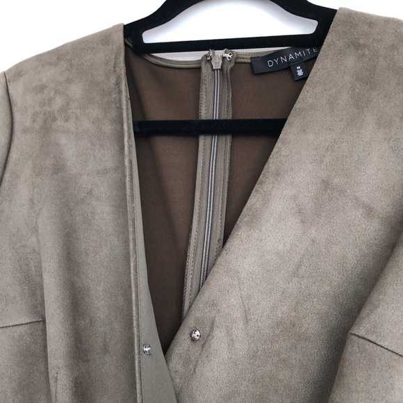 Dynamite faux suede khaki/grey dress - Picture 3 of 10